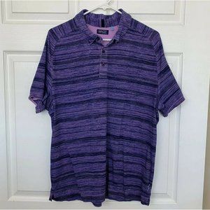 MADE by Cam Newton Men's Size XL Striped Polo Shirt Short Sleeve Purple